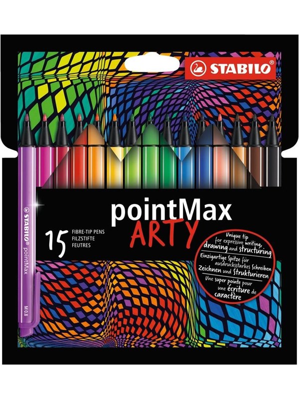 STABILO pointMax - Hardtip Fineliner - ARTY - Set 15 Pieces