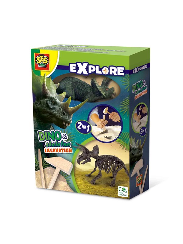 SES Creative Explore Dino and skeleton excavation 2 in 1 - Triceratops
