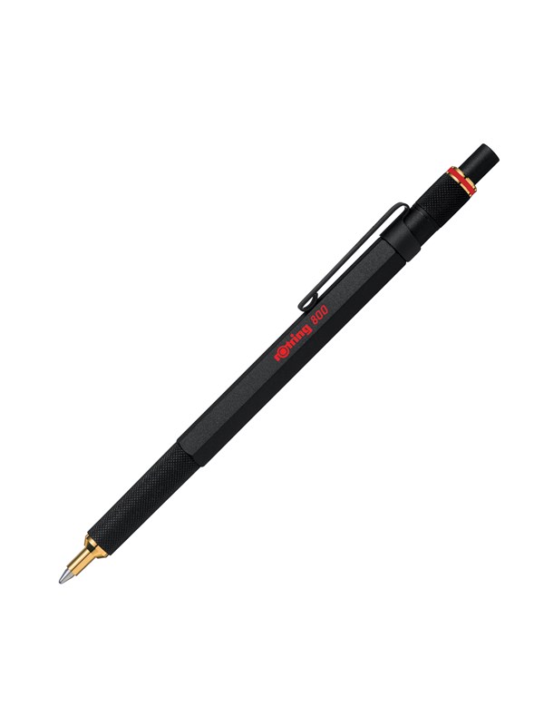 Rotring 800 Ballpoint Pen | Medium Point | Black Ink | Black Barrel | Refillable