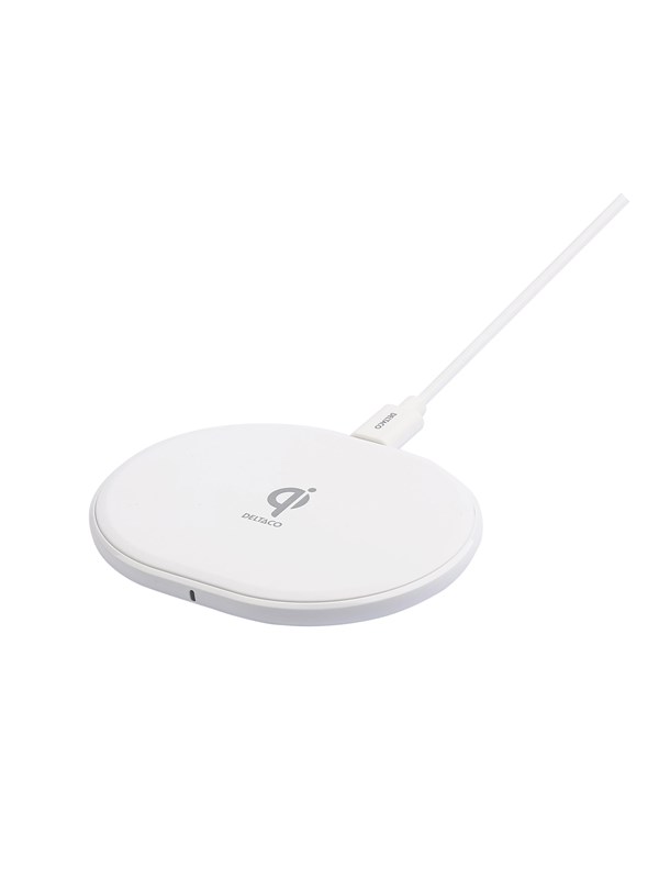 Deltaco Wireless charger 10 W USB-C Qi certified white
