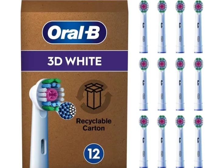 Braun Oral-B Pro 3D White børstehoder, pakke med 12 (hvit)