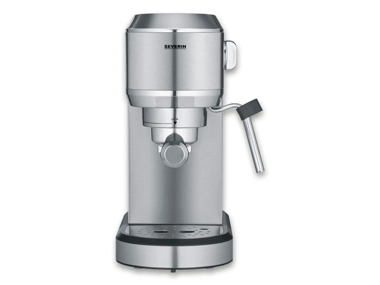 Severin Newspresa KA 5997, Espressomaskin, 1 l, Malt kaffe, 1350 W, Svart, Børstet stål, Kromfarget