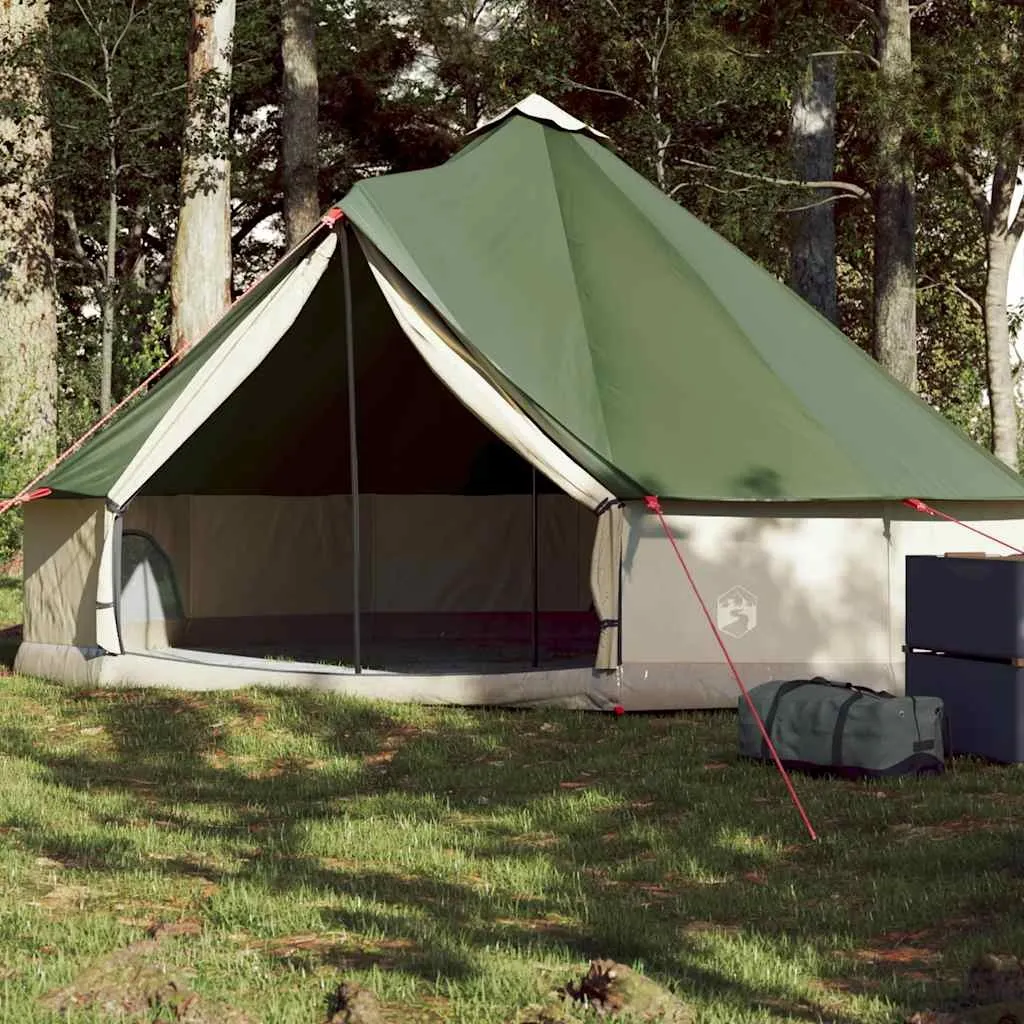 vidaXL Tipi-telt for camping 6 personer grønn vanntett