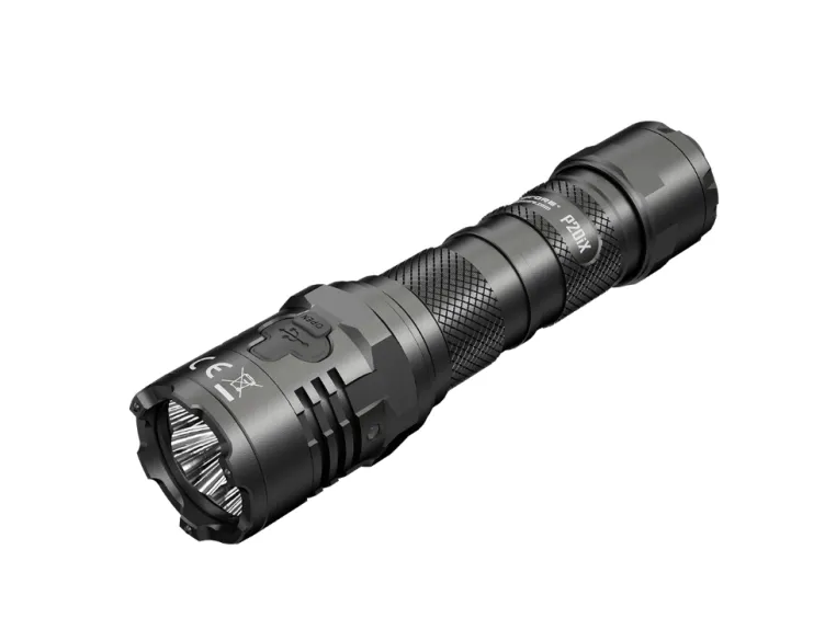 Nitecore P20iX, Taktisk lommelykt, Svart, Aluminium, Knapper, 2 m, 2 m