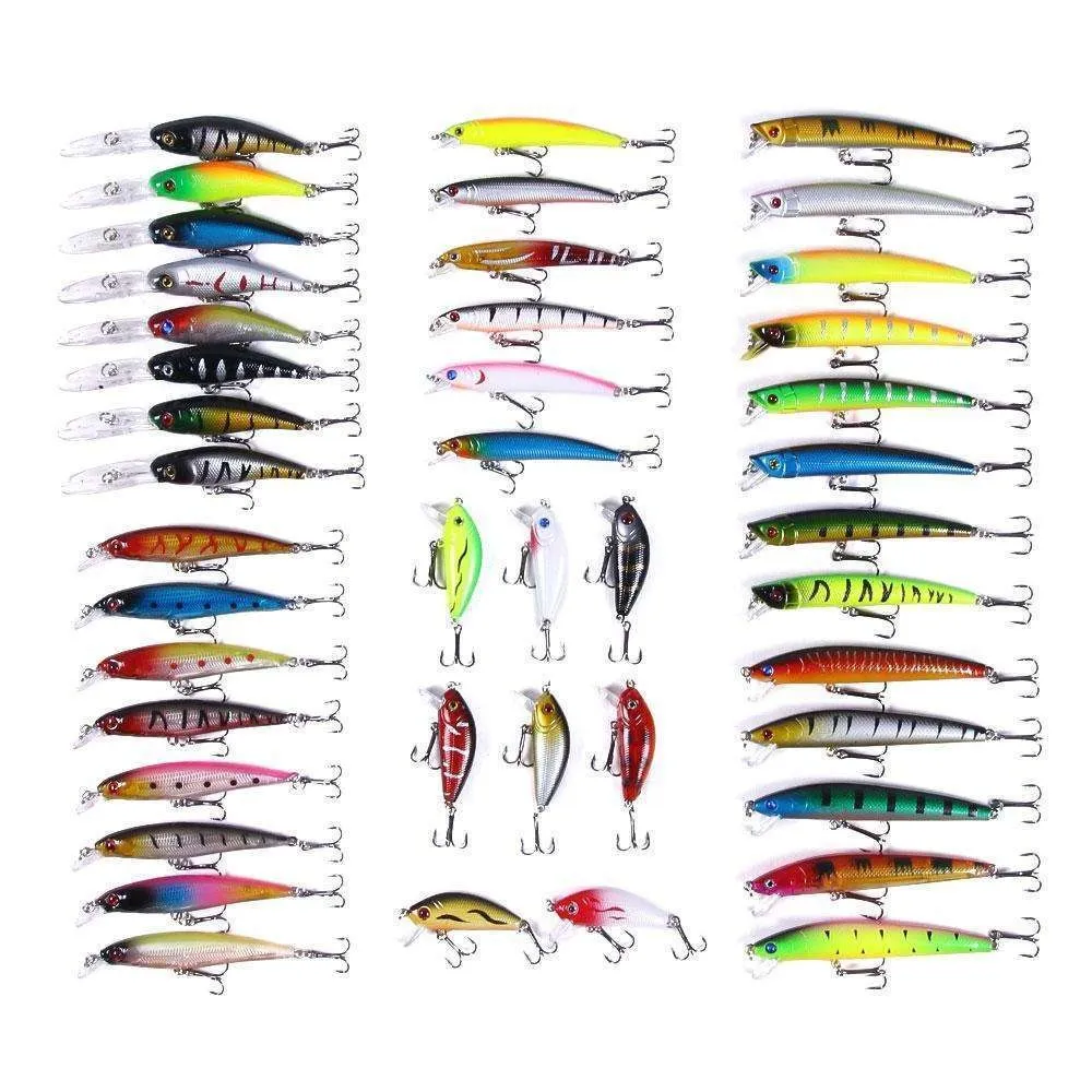 43-paks fiskeslukwobbler, Minnow blandet