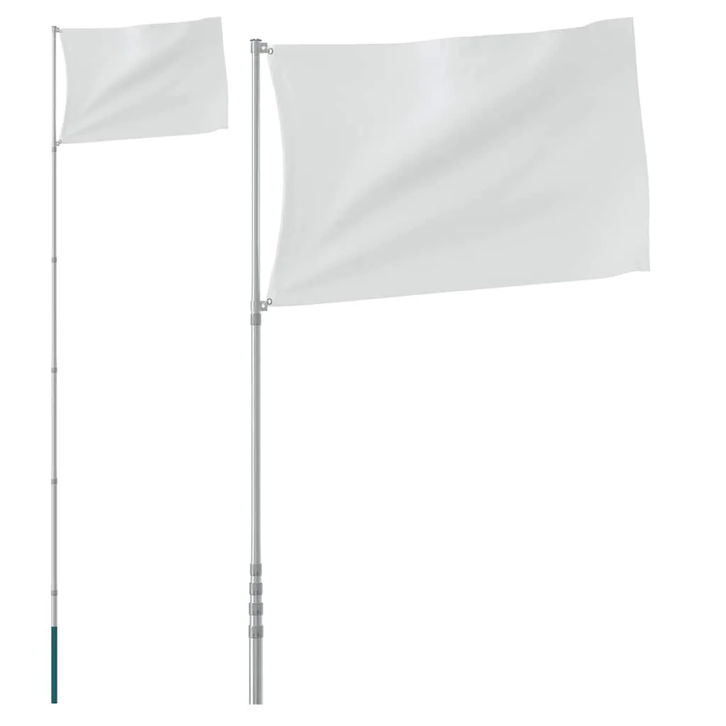 vidaXL Teleskopisk flaggstang sølv 5,5 m aluminium