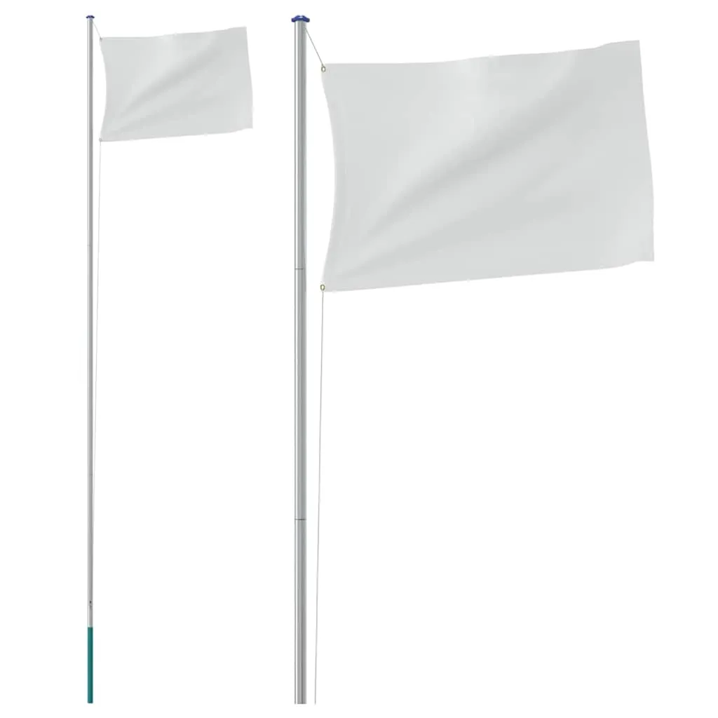 vidaXL Flaggstang flere deler sølv 6,08 m aluminium