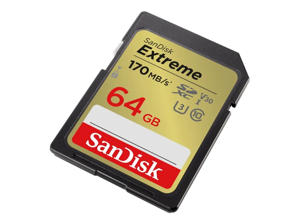 SanDisk Extreme - Flashminnekort - 64 GB - Video Class V30 / UHS-I U3 / Class10 - SDXC UHS-I