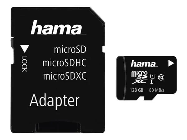 Hama - Flashminnekort (microSDXC til SD-adapter inkludert) - 128 GB - UHS Class 1 / Class10 - microSDXC UHS-I