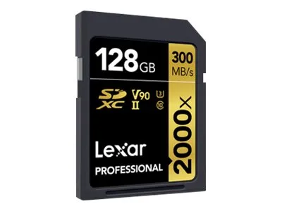 Lexar 2000x, 128 GB, SDHC, Class 10, 300 MB/s, 260 MB/s, Class 3 (U3)