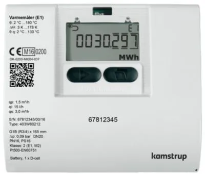 Varmemåler MULTICAL® 403 2,5M³/H / 190mm / 1" med batteri for returmontage