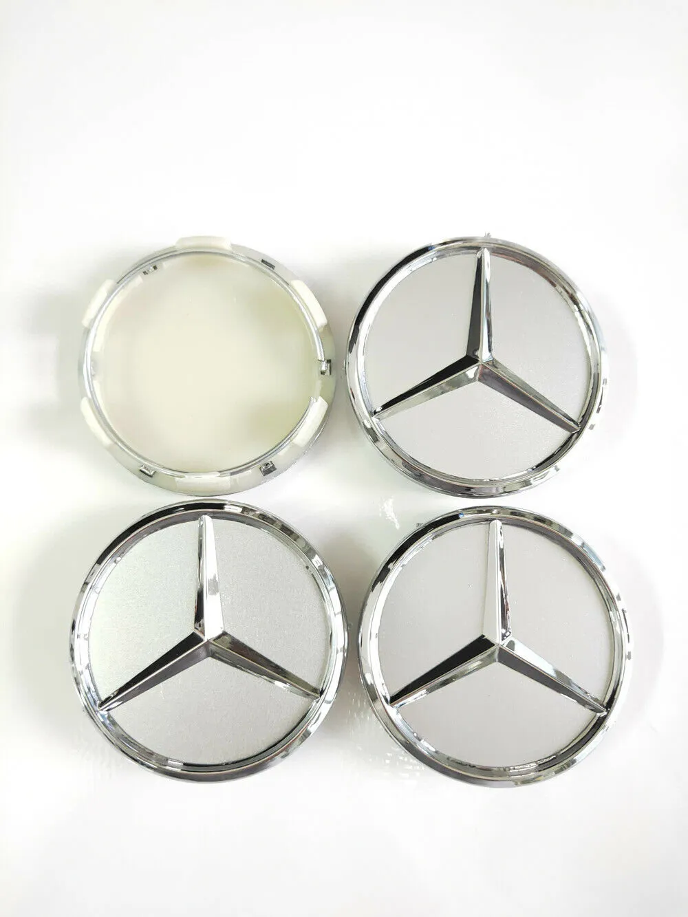 MB37 - 60MM 4-pakksenter dekker Mercedes Benz krom