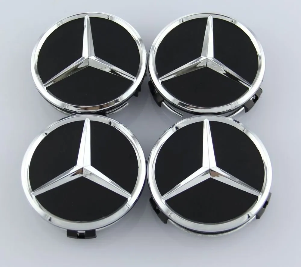MB38 - 60MM 4-pakksenter dekker Mercedes Benz krom