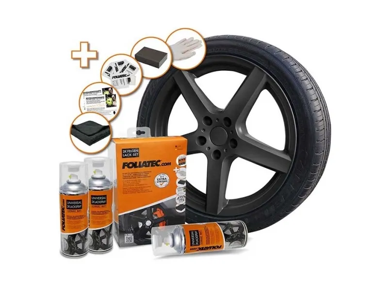 Foliatec fælgmaling kit 2K, mat sort