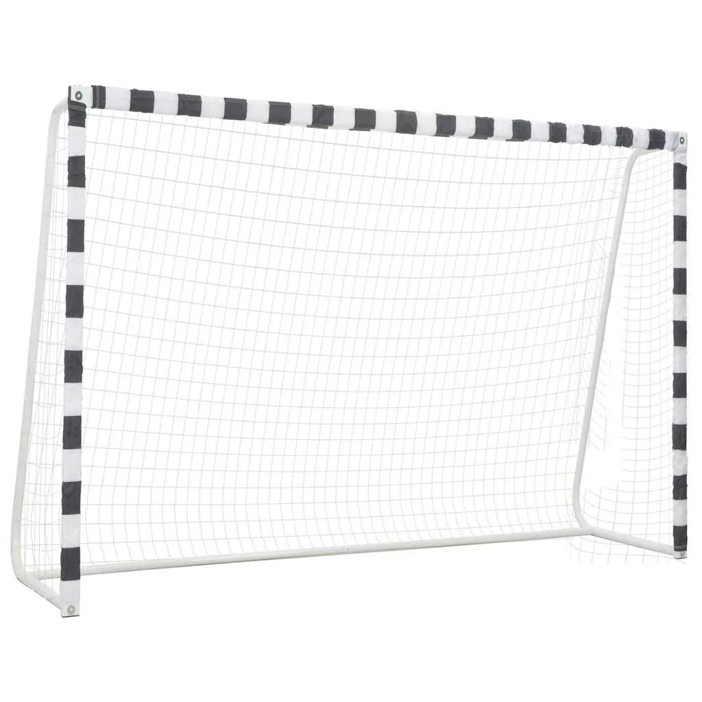 vidaXL Fotballmål 300x200x90 cm metall svart og hvit