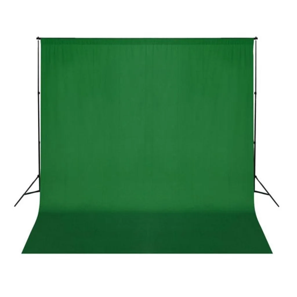 vidaXL Bakteppe bomull uten stativ grønn 300x300 cm chroma key