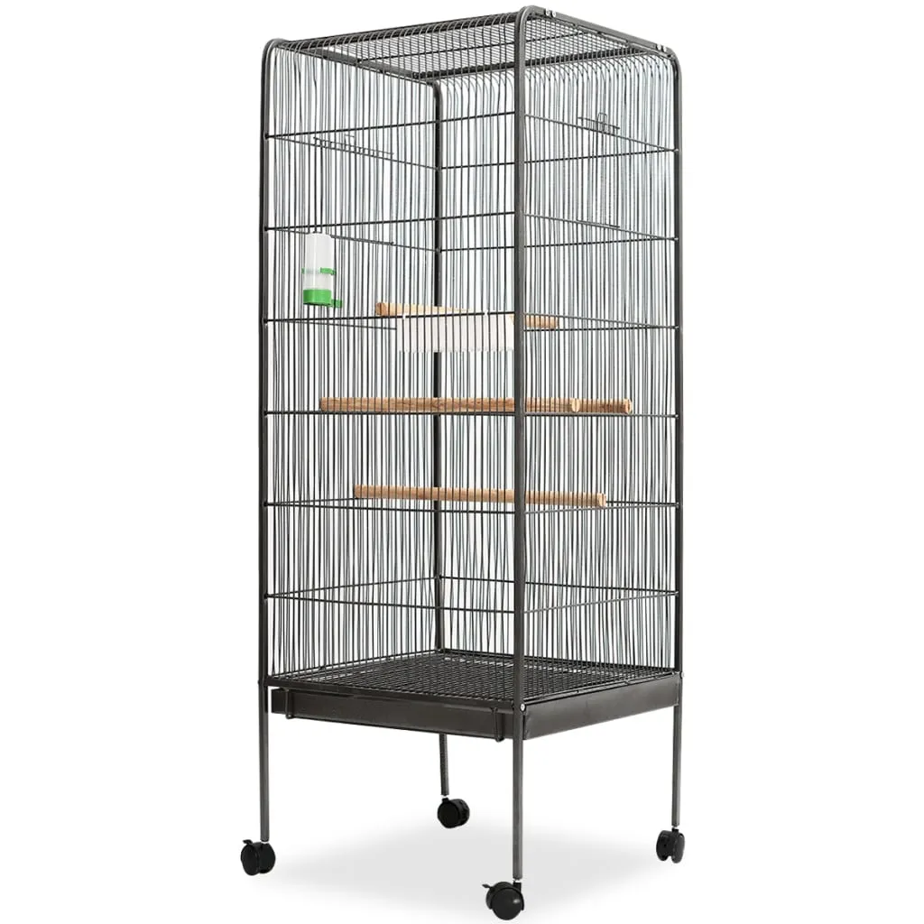 vidaXL Fuglebur svart 54x54x146 cm stål