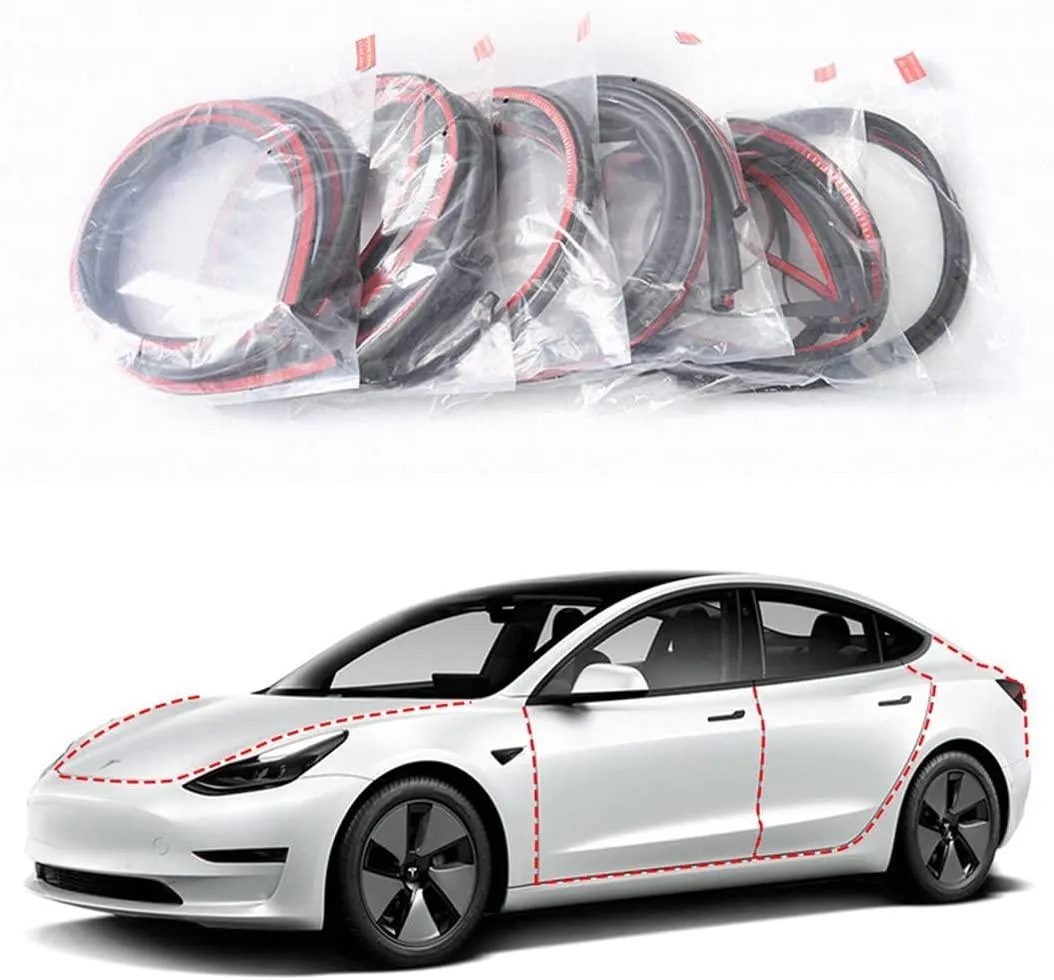 Tesla Model 3 dørpakningssett gummistrimler 8-pak