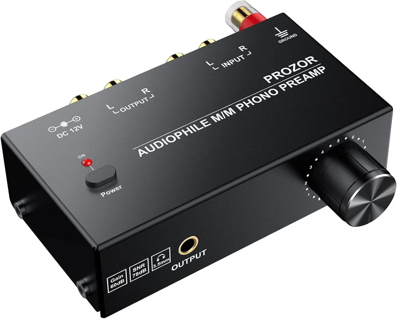 Audiofil M/M Phono forforsterker med nivåvolumkontroller 2 RCA og 3,5 mm grensesnitt