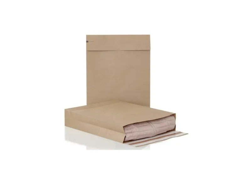 Forsendelsespose i Papir, 350 x 450 mm Kile i siden, krydset bund, Kraftpapir Kraftpapir 2 selvklæbe - (200 stk.)
