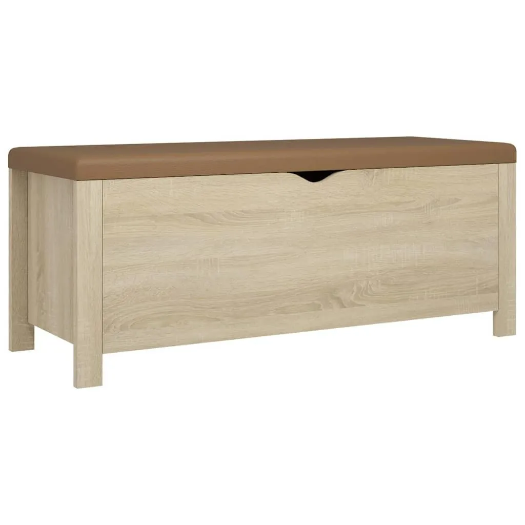 vidaXL Putekasse med pute sonoma eik 105x40x45 cm konstruert tre