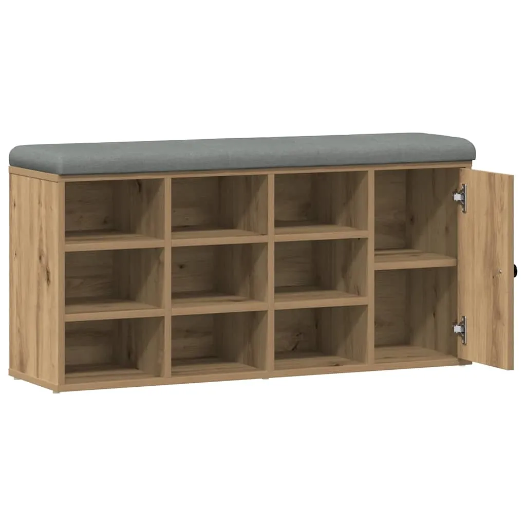 vidaXL Skohylle artisan eik 102x32x50 cm konstruert tre