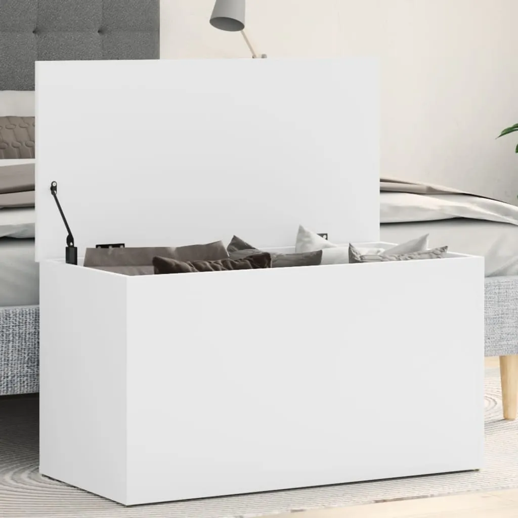 vidaXL Oppbevaringskiste hvit 84x42x46 cm konstruert tre