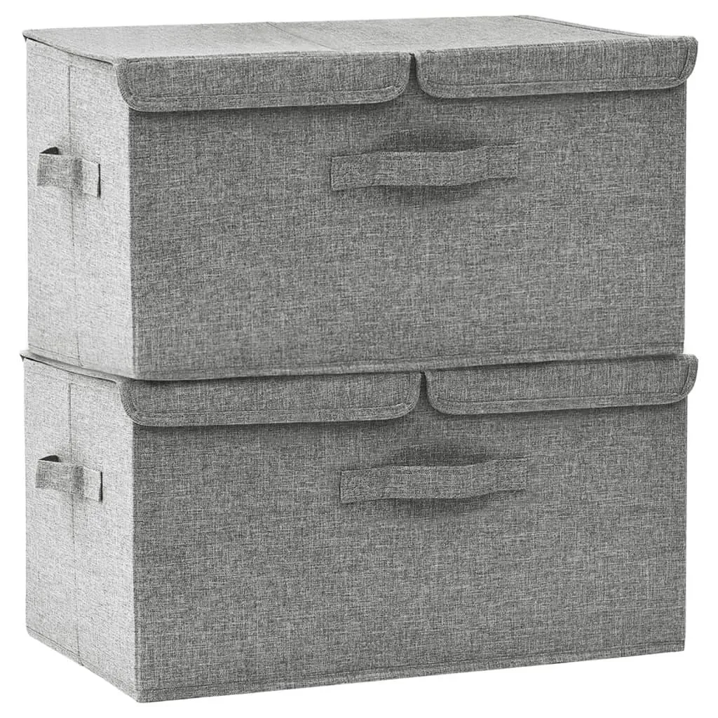 vidaXL Oppbevaringsbokser 2 stk stoff 50x30x25 cm grå