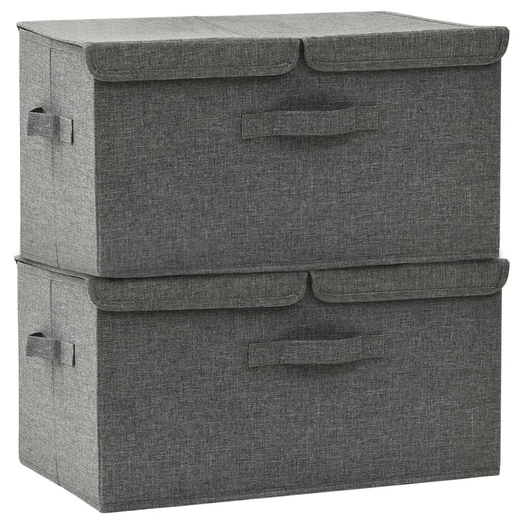 vidaXL Oppbevaringsbokser 2 stk stoff 50x30x25 cm antrasitt