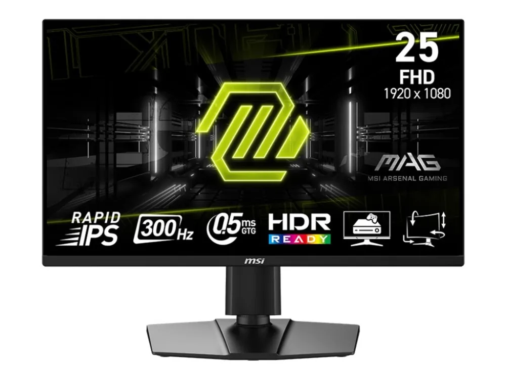 MSI MAG 255PXF - LED-skjerm - gaming - 25" (24.5" synlig) - 1920 x 1080 Full HD (1080p) @ 300 Hz - Fast IPS - 250 cd/m² - 1000:1 - 0.5 ms - 2xHDMI,...