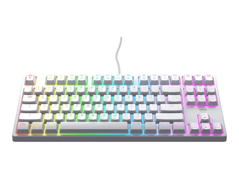 CHERRY XTRFY K4V2 - Tastatur - RGB - 80% - TKL - bakgrunnsbelyst - USB - QWERTY - Portugisisk - tastsvitsj: CHERRY MX2A Red - hvit