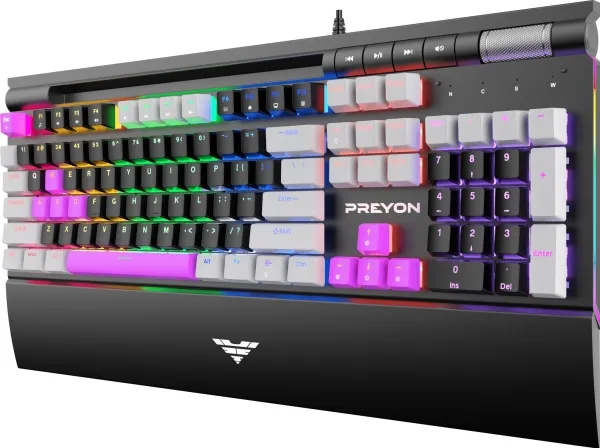 PREYON Long Scratch Brown Gaming Keyboard