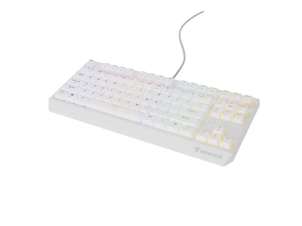 Genesis Thor 230 TKL - Tastatur - 80% - TKL - bakgrunnsbelyst - USB - QWERTY - USA - tastsvitsj: Outemu Brown - hvit