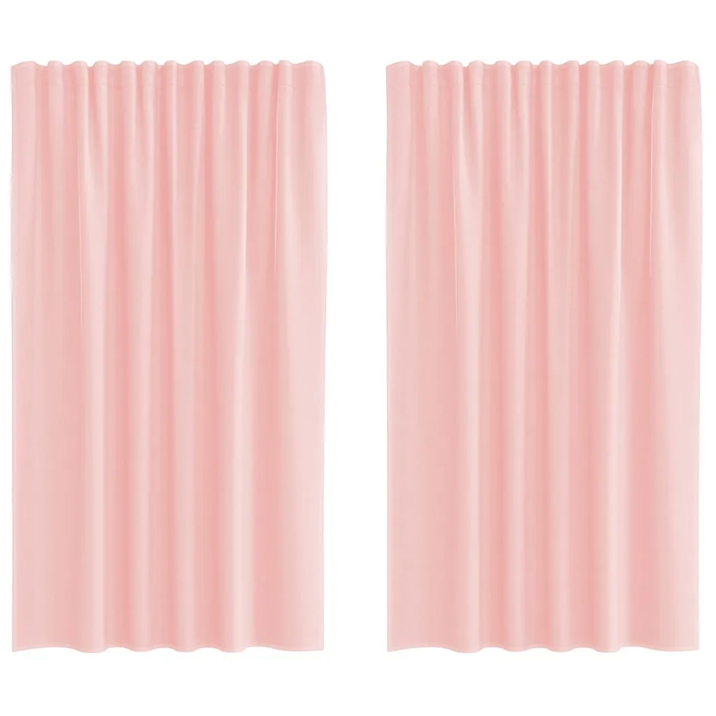vidaXL Voilegardiner med hemper 2 stk rosa 140x175 cm