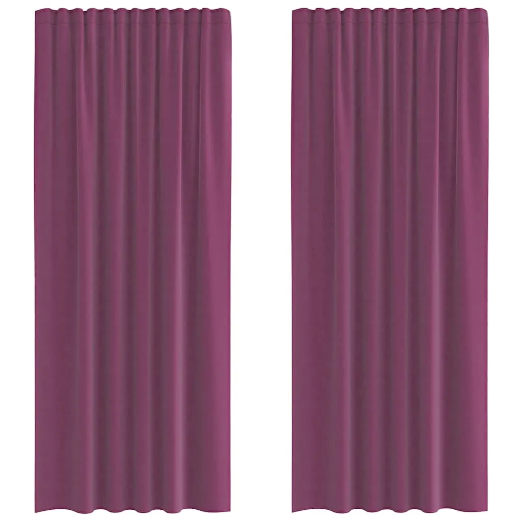 vidaXL Voilegardiner med hemper 2 stk lilla 140x245 cm