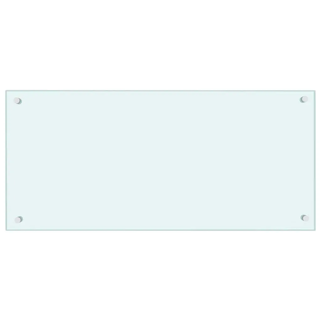vidaXL Kjøkkenplate hvit 90x40 cm herdet glass