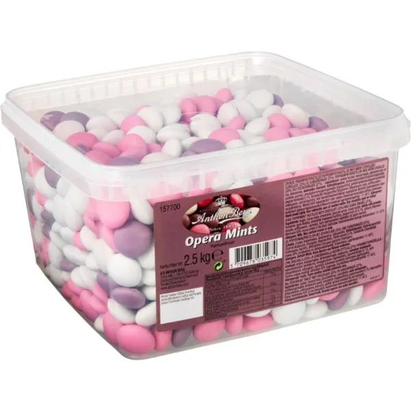 Anthon Berg Opera Mints 2,5 kg i plastbøtte
