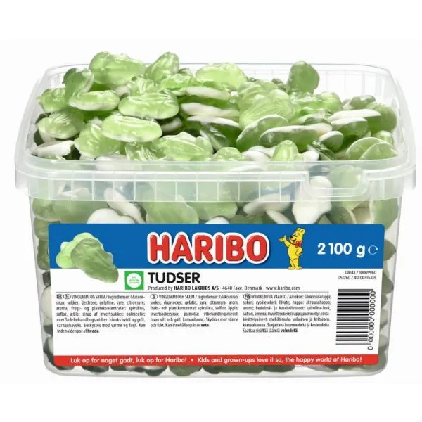 Haribo Tudser 2,1 kg i plastbøtte