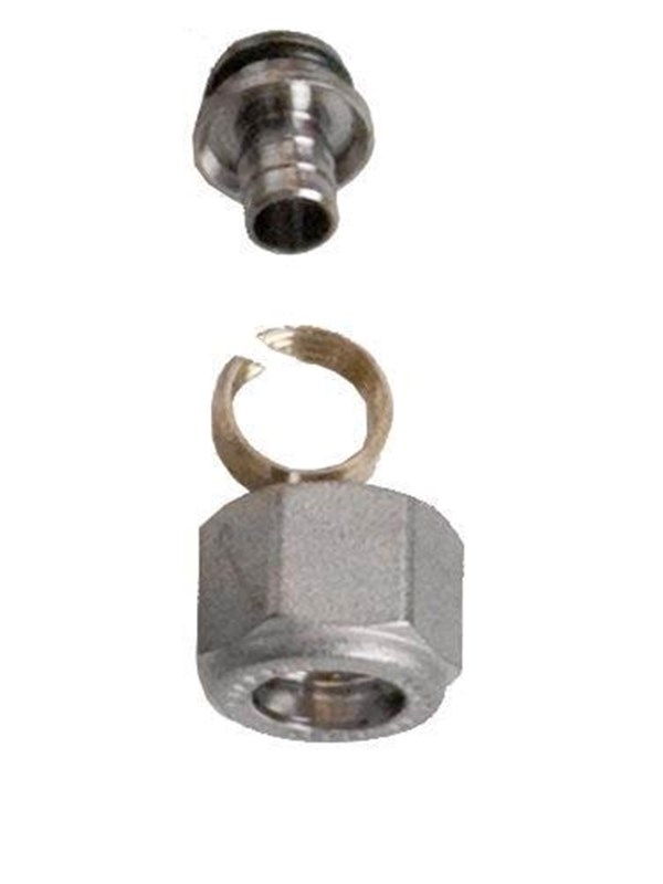 Pettinaroli Complete adapting set for polyethylene pipe brass with tea-surface 1/2x15/10 pex