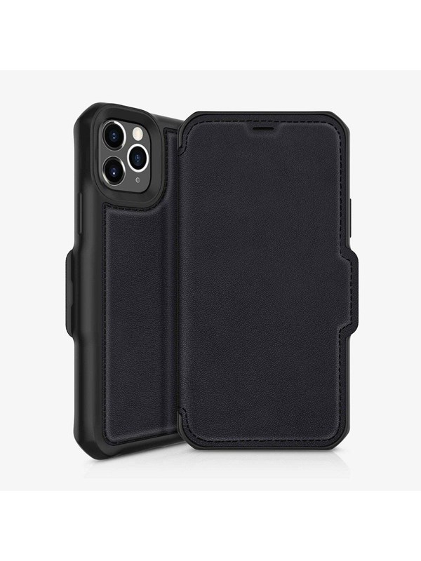 ITSKINS HYBRID FOLIO cover for iPhone 11 Max / XS Max®. Black with recycled leather