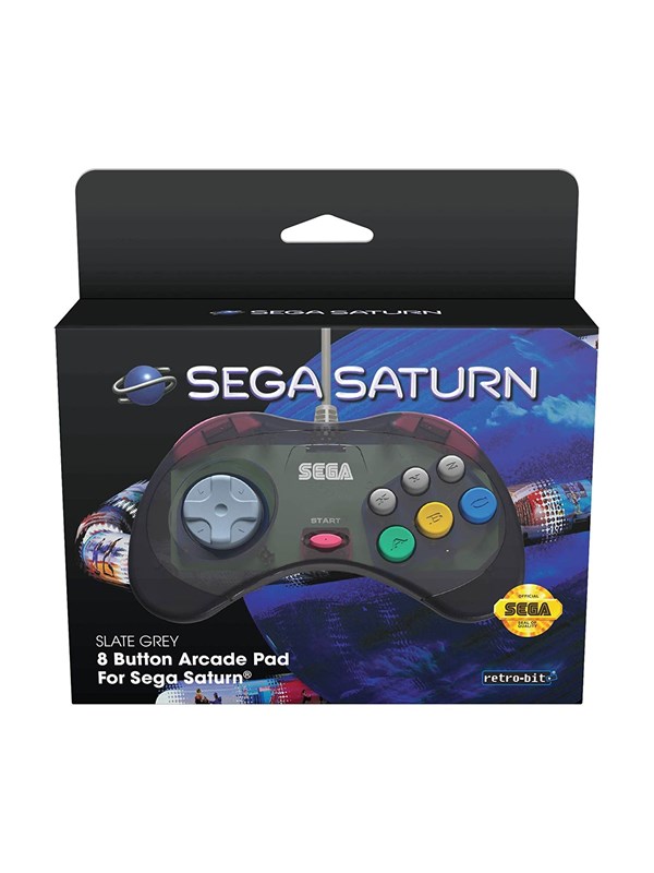 Retro-Bit SEGA Saturn Pad - Grey - Wired Controller - Sega Saturn