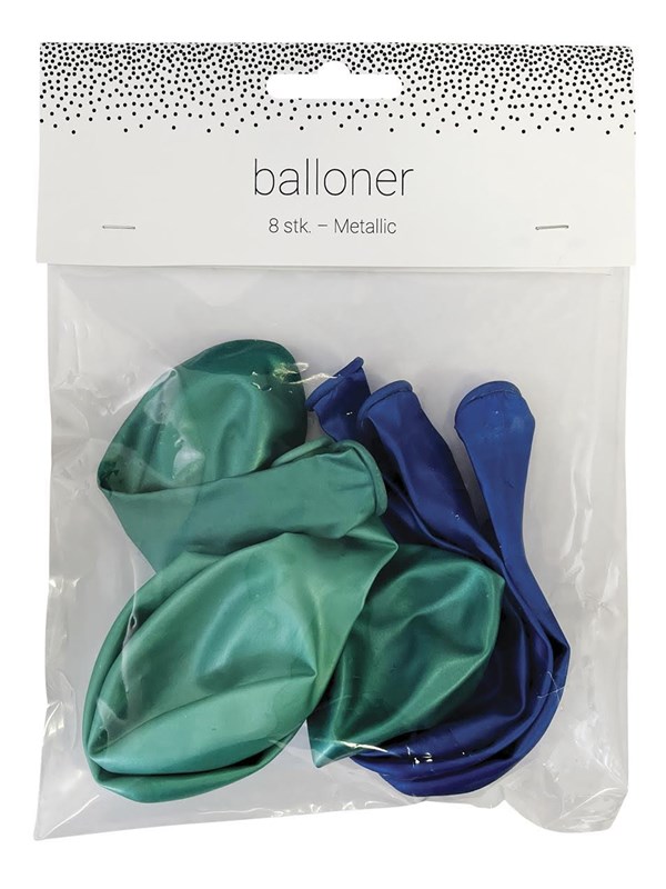 SCANSEASON Balloon 8 pcs. 23 cm. Blue metallic mix