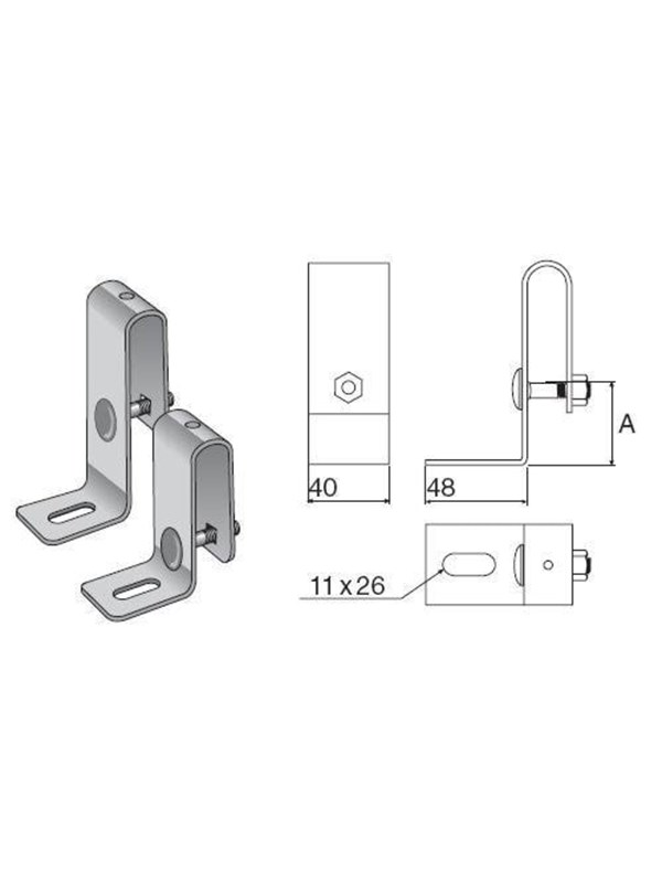 Wibe Wall bracket 11/25 pre-galvanized