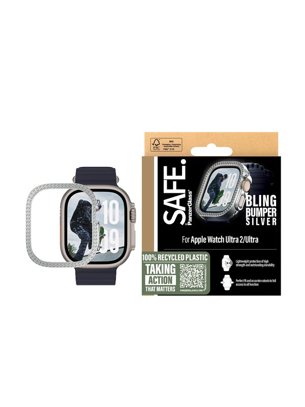 SAFE by PanzerGlass Bling Bumper Silver Apple Watch Ultra 2