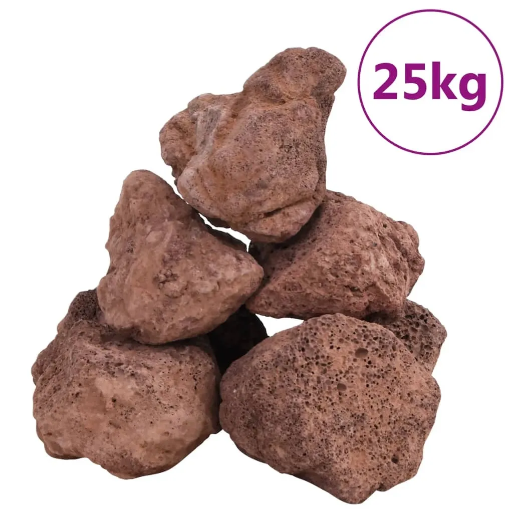 vidaXL Lavasteiner 25 kg rød 10-30 cm