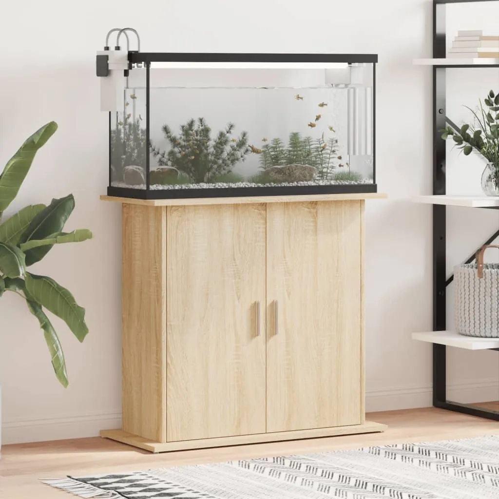 vidaXL Akvariestativ Sonoma eik 81x36x73 cm konstruert tre