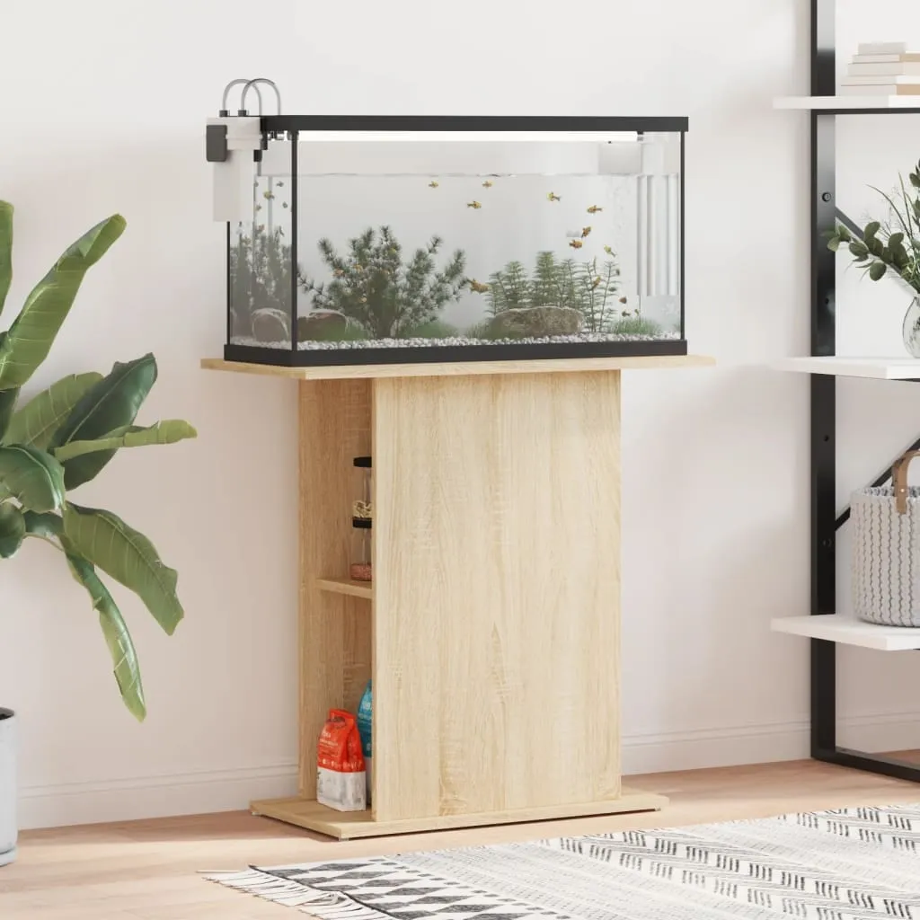 vidaXL Akvariestativ Sonoma eik 75x36x72,5 cm konstruert tre