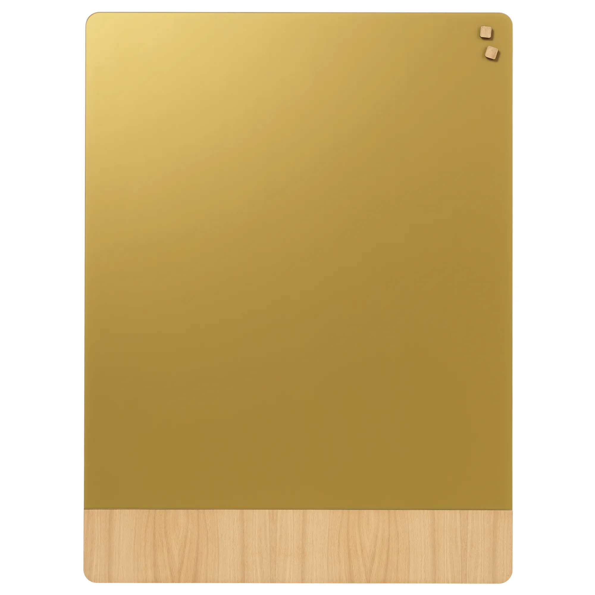 Magnetisk NAGA glastavle 120x90 cm mat glas guld med egefiner