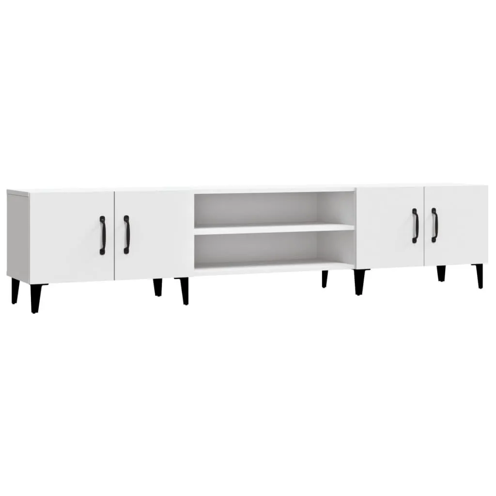 vidaXL TV-benk hvit 180x31,5x40 cm konstruert tre