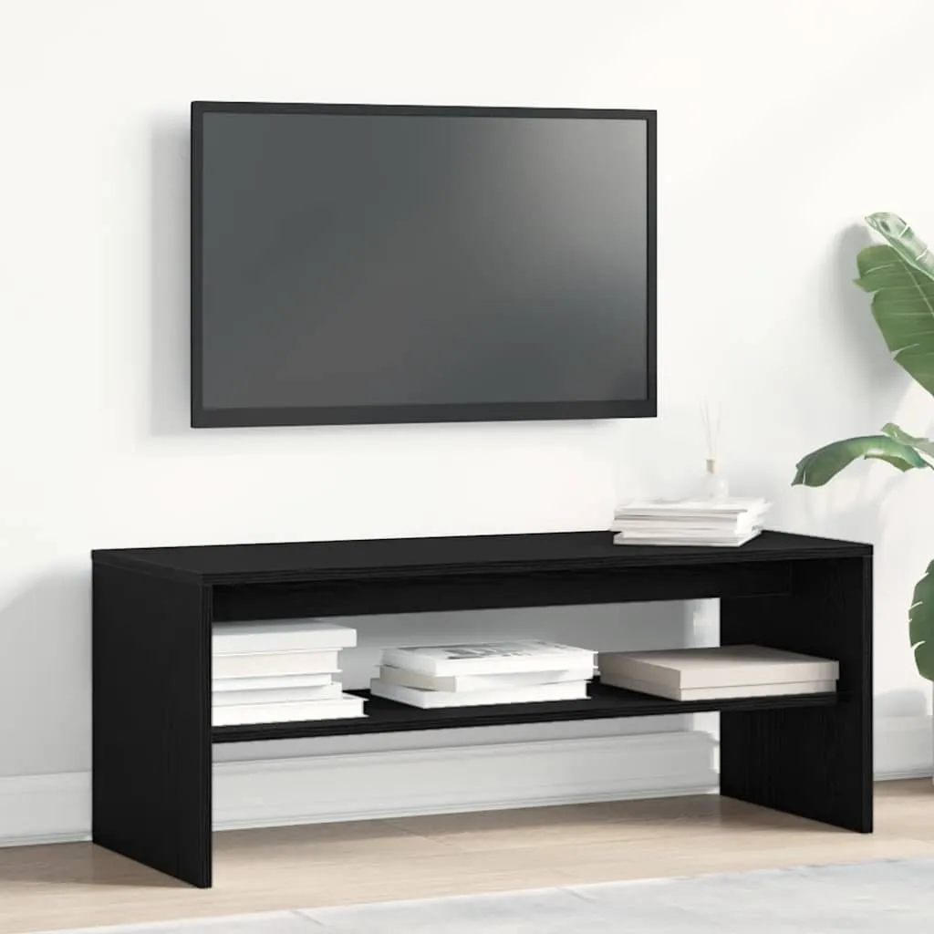 vidaXL TV-benk svart eik 100x40x40 cm konstruert tre